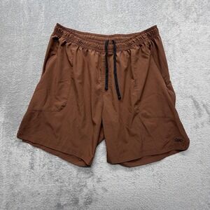 LEG3ND Shorts Mens XL Brown Athletic Drawstring Elastic Waist Pockets Gym